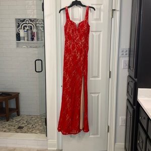 Jodi Kristopher ~ Red Lace Junior Formal Dress ~ 3